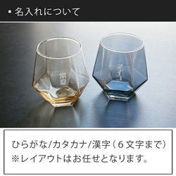 【送料無料】名入れ きらきら 六角ロックグラス 300ml  ki107 7枚目の画像