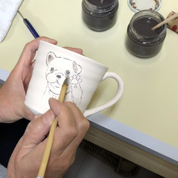 【送料無料】手描き ペット マグカップ 陶器 シープドック　HPET10 5枚目の画像