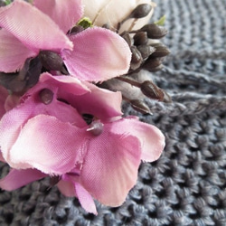 ブリムニット帽子2466　コサージュ花の甘い香り❤ 10枚目の画像