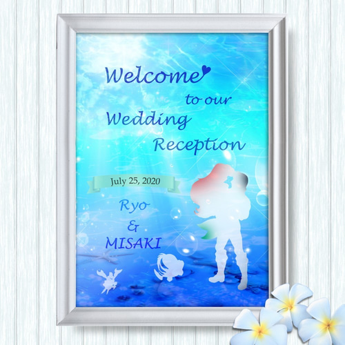紫 ウェルカムボード A3 ちか A4 ラブストーリー 結婚式