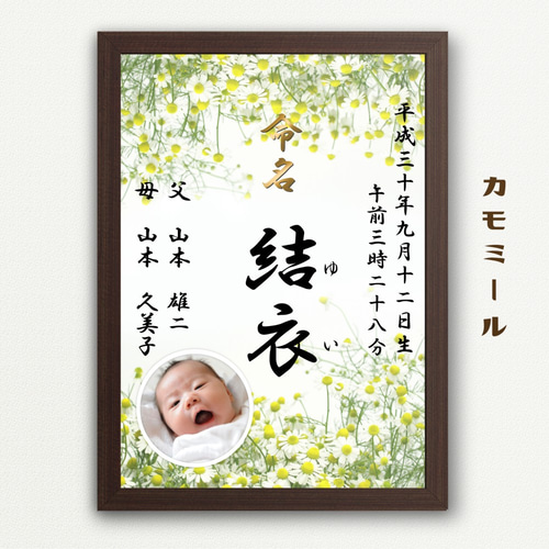 Hana.k【ジェット便】命名書オーダー「祝い梅」A4サイズ Hana.k【ジェット便】命名書オーダー「祝い梅」A4サイズ