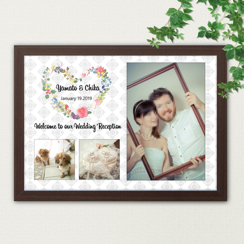 no07 横 写真 ウェルカムボード 文字入れ 結婚式 A3 A4 写真プリント