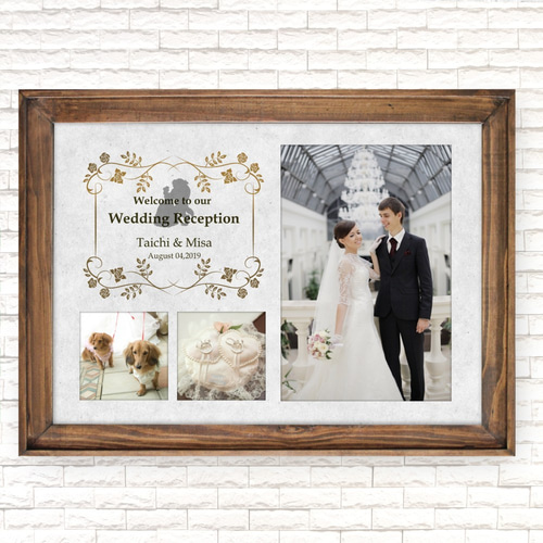 no07 横 写真 ウェルカムボード 文字入れ 結婚式 A3 A4 写真プリント