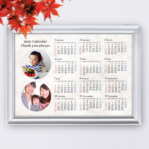 no50 A3 A4 2025年4月はじまり 写真入り カレンダー 令和7年 写真