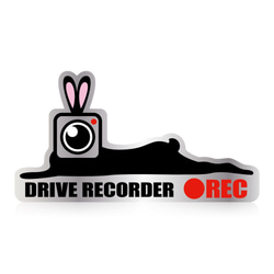 カメラうさぎ ●REC ドライブレコーダーステッカー 1枚目の画像