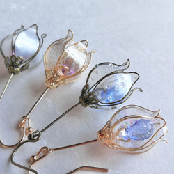 Tear drop flower pierced earring 第6張的照片