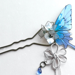 Four seasons butterfly hair stick / hair comb 第1張的照片