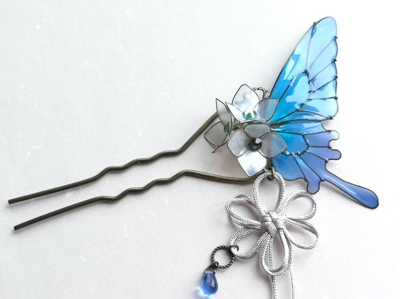 Four seasons butterfly hair stick / hair comb 第1張的照片