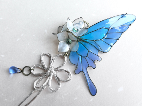 Four seasons butterfly hair stick / hair comb 第4張的照片