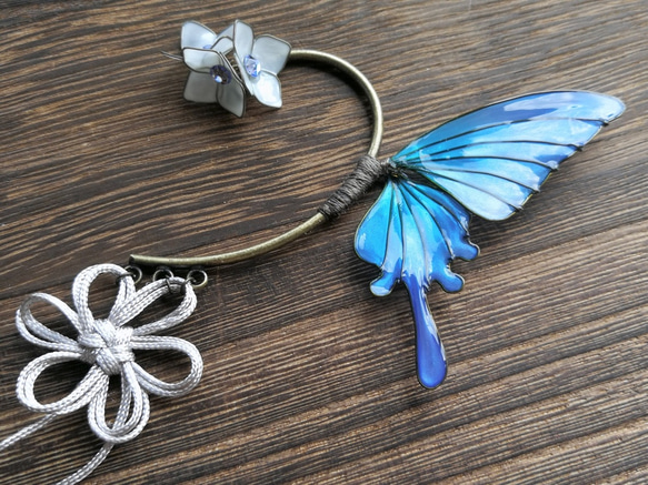 Japanese Fourseason  colored Butterfly ear cuff 第6張的照片