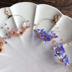 Chinese Bellflower pierced earring /clip earring 第2張的照片