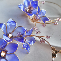 Chinese Bellflower pierced earring /clip earring 第3張的照片