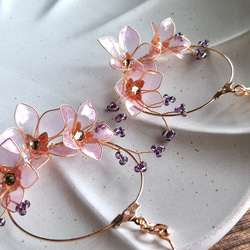 Chinese Bellflower pierced earring /clip earring 第4張的照片