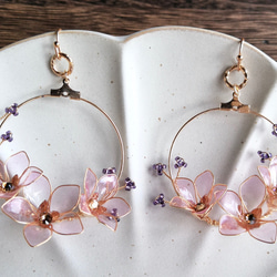 Chinese Bellflower pierced earring /clip earring 第7張的照片