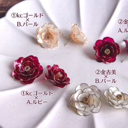 Tsubaki blossom ( Camillia Japonica ) --  pierced earring 第13張的照片