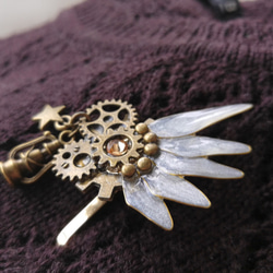 Ornithopter-IV⁑ steampunk with wings hair cuff 第1張的照片