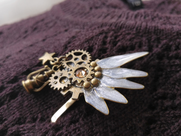 Ornithopter-IV⁑ steampunk with wings hair cuff 第1張的照片