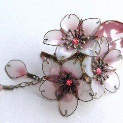 月白】月下美人と三日月のヘアクリップ ヘアクリップ・バナナクリップ