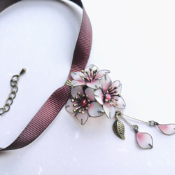 SAKURA Cherry blossom choker necklace 第4張的照片