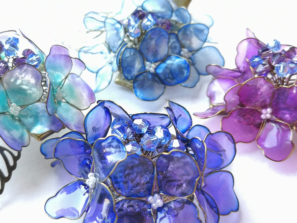 hydrangea hair clip 第6張的照片