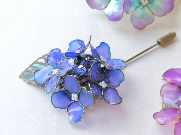 hydrangea Petit corsage/brooch 第1張的照片