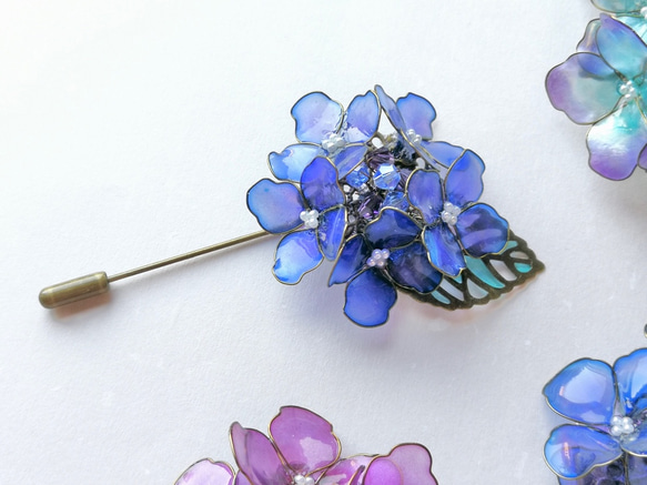 hydrangea Petit corsage/brooch 第2張的照片