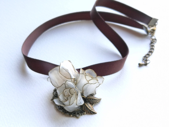 The old rose Choker necklace 第3張的照片