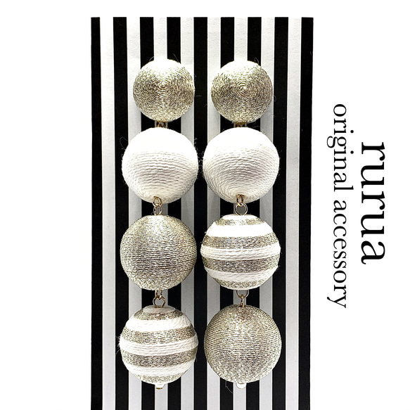 再販3】4連ボンボンピアス ピアス（その他） rurua 通販 8338180  