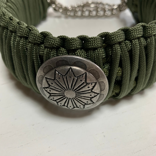 パラコードの首輪 幅広タイプ コンチョ プレゼント付き リード・首輪