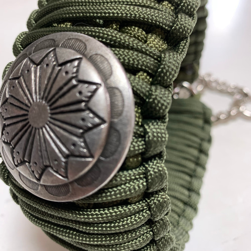 パラコードの首輪 幅広タイプ コンチョ プレゼント付き リード・首輪