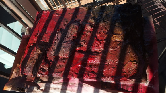 「紅赤土」47cm X30cm前後　ジオラマ　ディスプレイ　地面 2枚目の画像