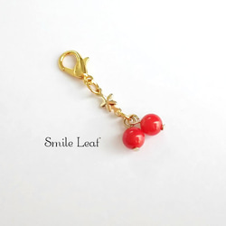 星に願いを ＊ 赤珊瑚と星のチャーム 1枚目の画像