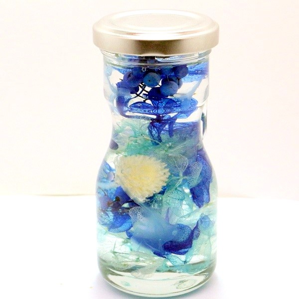 フラワーハーバリウム ブルーアレンジ 敬老の日 母の日 誕生日ギフト