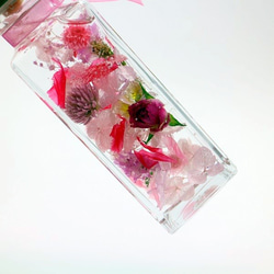 フラワーハーバリウム 　四角瓶ローズ＆千日紅ピンクアレンジ 　　花母の日　記念日　母の日ギフト 2枚目の画像