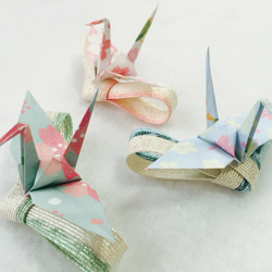 パステルカラーの和風花柄  折り鶴シャワーっ♡和風ウェディングの演出っ♫ 5枚目の画像
