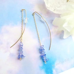 14kgf＊タンザナイト＊アメリカンピアス ＊ ピアス（フック・チェーン