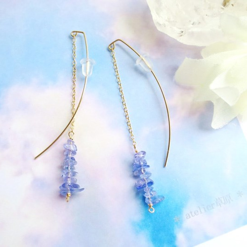 14kgf＊タンザナイト＊アメリカンピアス ＊ ピアス（フック・チェーン