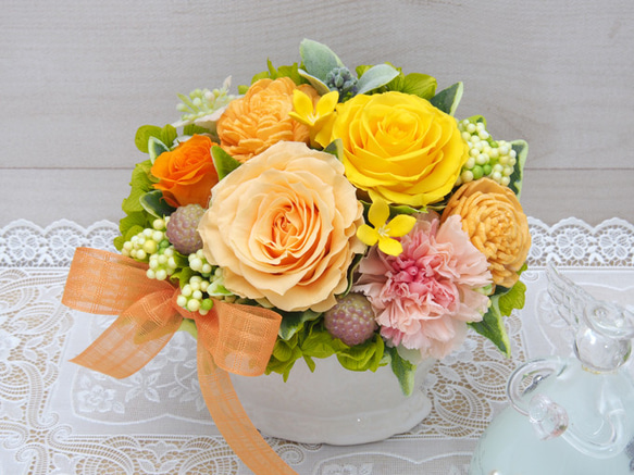 アメリカンフラワー アレンジメント バラユリ プレゼントにも