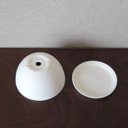 白い陶器の植木鉢 (焼きしめ) (釉薬なし) (ボールタイプ) 18枚目の画像