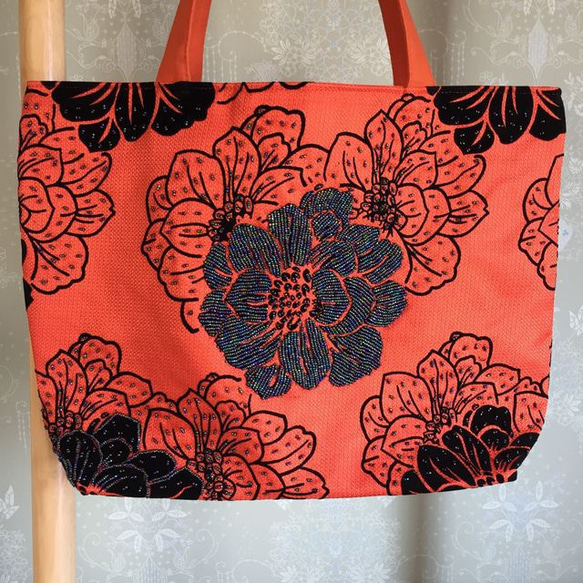 ☆ベトナムビーズ刺繍バッグ☆ レッスンバッグ～普段使いバッグ(大容量
