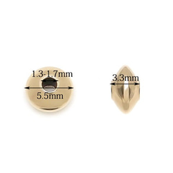 14KGF ソーサービーズ 5.5×3.3mm【3コ販売】(14K-AA004 2枚目の画像