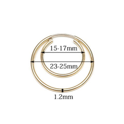 14KGF ダブルフープピアス 24mm【1ペア販売】(14K-AA013 2枚目の画像