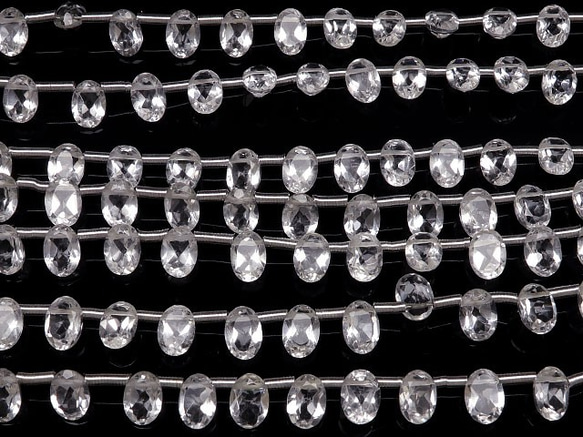 天然水晶クリスタルクォーツオーバルファセットカット7×5mm［プレミアムカット］【1連販売】(9-23 CQCQ7OV 3枚目の画像