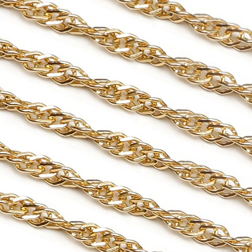 14KGF シンガポールチェーン 1.7mm【10cm販売】(14K-CH69 金具