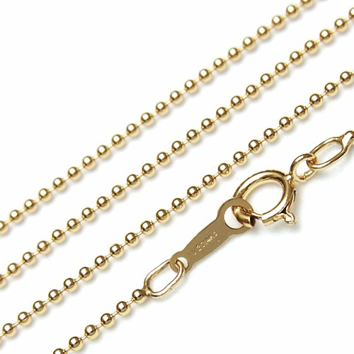 14KGF ネックレス ボールチェーン1.2mm 45cm【1コ販売】(14K-CH8 金具 