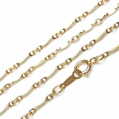 14KGF ネックレス バーチェーン1.3mm 50cm【1コ販売】(14K-CH18 14KGF ネックレス バーチェーン1.3mm 50cm【1コ販売】(14K-CH18