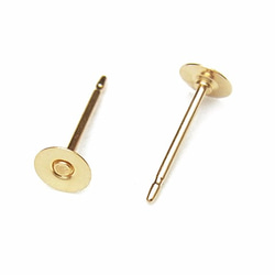 14KGF ポストピアス 平皿 4mm【1ペア販売】(14K-320PST 2枚目の画像