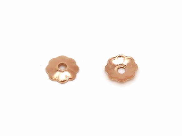 14KGF ピンクゴールドカラー ビーズキャップ 3mm【10コ販売】(14KPG-372CAP 1枚目の画像