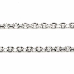 SILVER925 ネックレス あずきチェーン 1.7mm 50cm［ロジウム］【1コ販売】(SV-703CH 3枚目の画像