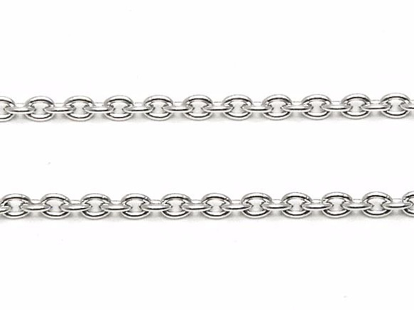 SILVER925 ネックレス あずきチェーン 1.7mm 50cm［ロジウム］【1コ販売】(SV-703CH 3枚目の画像